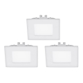 Eglo - KOMPLET 3x LED vgradna stropna svetilka FUEVA 1 1xLED/2,7W/230V 8,5x8,5 cm