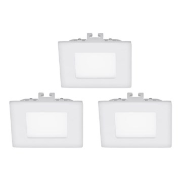 Eglo - KOMPLET 3x LED vgradna stropna svetilka FUEVA 1 1xLED/2,7W/230V 8,5x8,5 cm