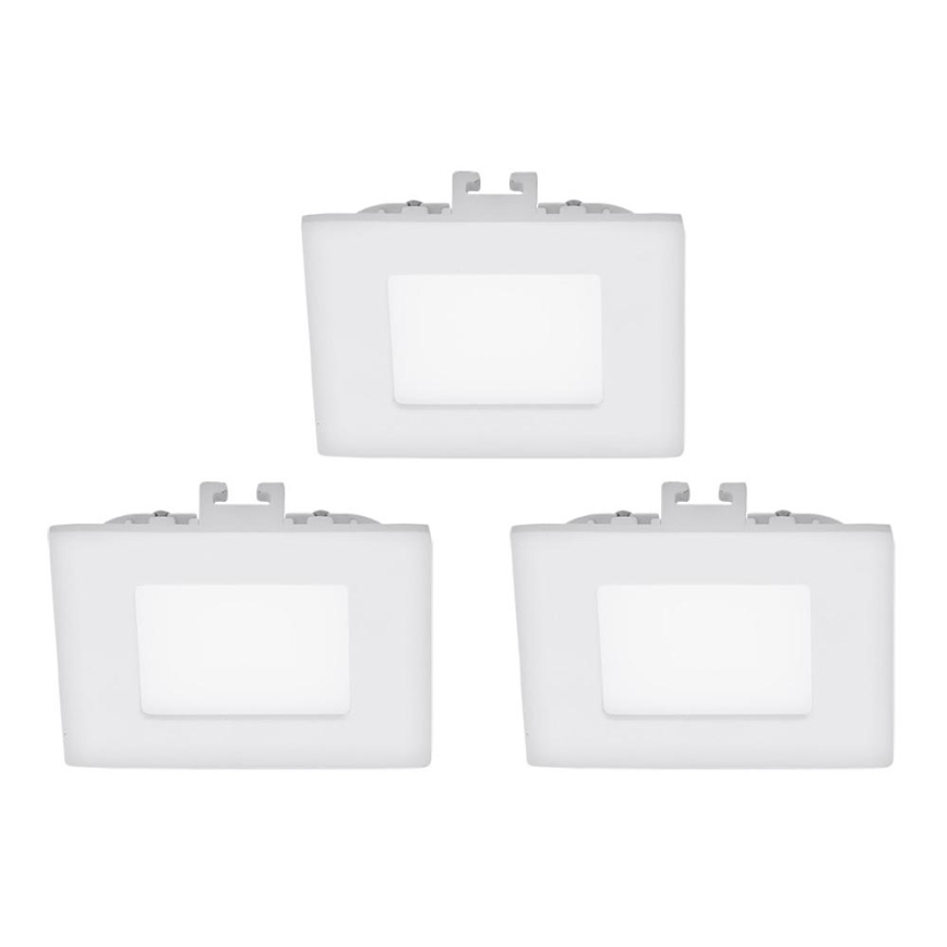 Eglo - KOMPLET 3x LED vgradna stropna svetilka FUEVA 1 1xLED/2,7W/230V 8,5x8,5 cm