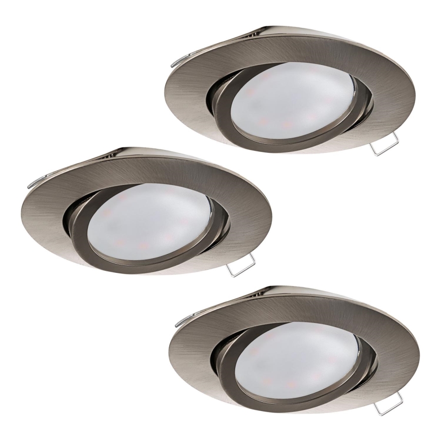 Eglo - KOMPLET 3x LED Vgradna svetilka TEDO 3xGU10-LED/5W/230V