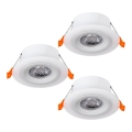 Eglo - komplet 3x LED vgradnih stropnih svetilk LED/4,8W/230V, bela