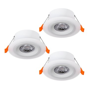 Eglo - komplet 3x LED vgradnih stropnih svetilk LED/4,8W/230V, bela
