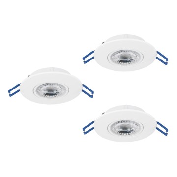 Eglo - Komplet 3x LED vgradnih stropnih svetilk LED/4,9W/230V 2700/4000/6500K premer 9 cm bela