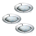 Eglo - Komplet 3x LED vgradnih stropnih svetilk PENETO 1xGU10-LED/3W/230V