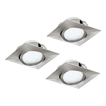 Eglo - KOMPLET 3x LED vgradnih stropnih svetilk PINEDA LED/4,9W/230V