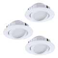 Eglo - KOMPLET 3x vgradnih LED-svetil PINEDA z možnostjo zatemnitve LED/5,5W/230V