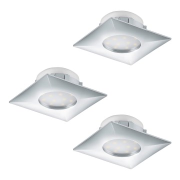 Eglo - Komplet 3x vgradnih stropnih LED svetilk PINEDA LED/6W/230V