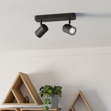 Eglo - Kopalniško točkovno svetilo 2xGU10/5W/230V IP44 črno