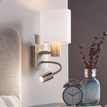 Eglo - LED fleksibilna svetilka 1xE27/40W/230V + LED/3,8W bela