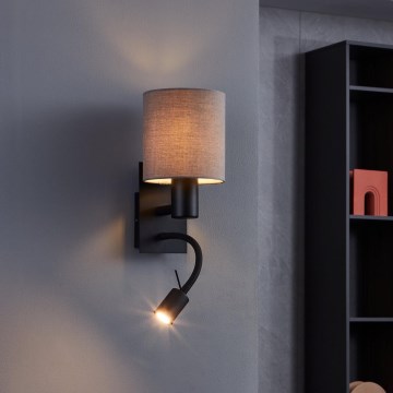 Eglo - LED Fleksibilna svetilka 1xE27/40W/230V + LED/3,8W rjava