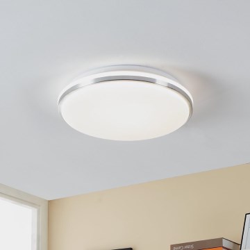 Eglo - LED Kopalniška stropna svetilka LED/15,6W/230V IP44 sijajni krom