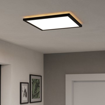 Eglo - LED Kopalniška zatemnitvena stropna svetilka LED/17,6W/230V 2700-6500K 39x39 cm IP44 črna + Daljinski upravljalnik