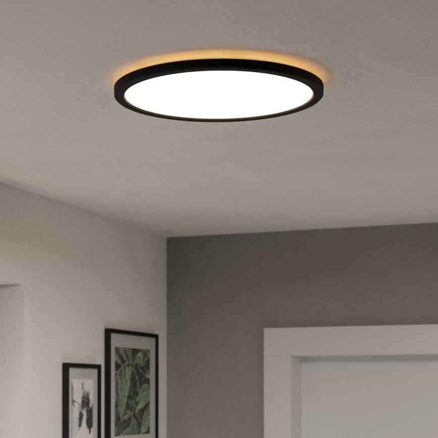 Eglo - LED Kopalniška zatemnitvena stropna svetilka LED/18,5W/230V 2700-6500K pr. 38,9 cm IP44 črna + Daljinski upravljalnik