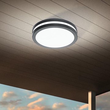 Eglo - LED Kopalniška zatemnitvena stropna svetilka LOCANA-C LED/14W/230V Bluetooth IP44 antracit