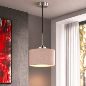Eglo - LED lestenec na kablu TUNJA 1xE27/60W/230V Ø 20 cm bež/črna