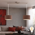 Eglo - LED lestenec na kablu TUNJA 2xE27/60W/230V matni krom/rjava