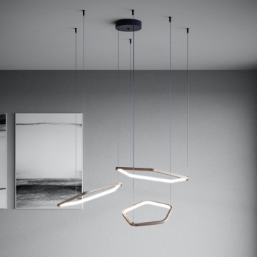 Eglo - LED lestenec na kablu z možnostjo zatemnjevanja LED/50W/230V 2200-6500K medeninast + daljinski upravljalnik