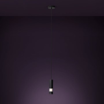 Eglo - LED Lestenec na vrvici 1xGU10/4,6W/230V črna