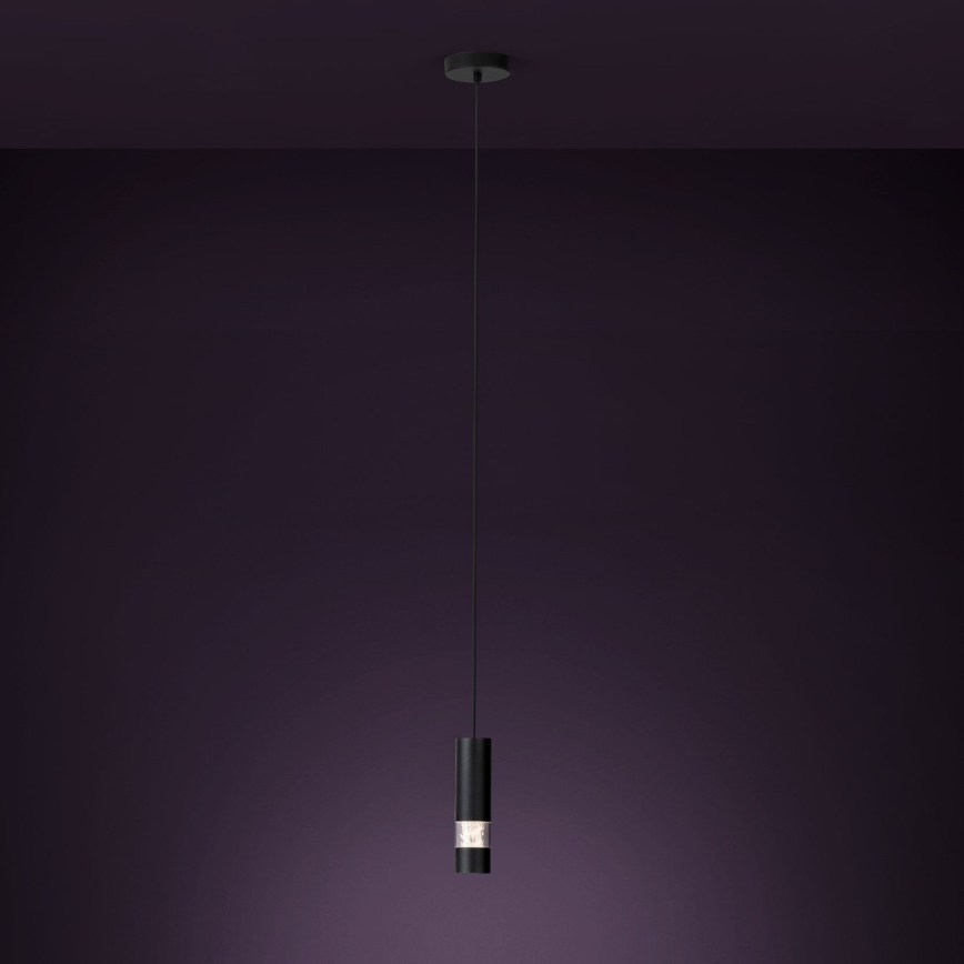 Eglo - LED Lestenec na vrvici 1xGU10/4,6W/230V črna