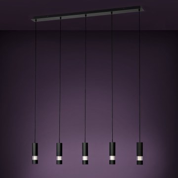 Eglo - LED Lestenec na vrvici 5xGU10/4,6W/230V črna