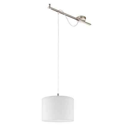 Eglo - LED  Lestenec na vrvici CALCENA 1xE27/60W/230V mat krom/bela