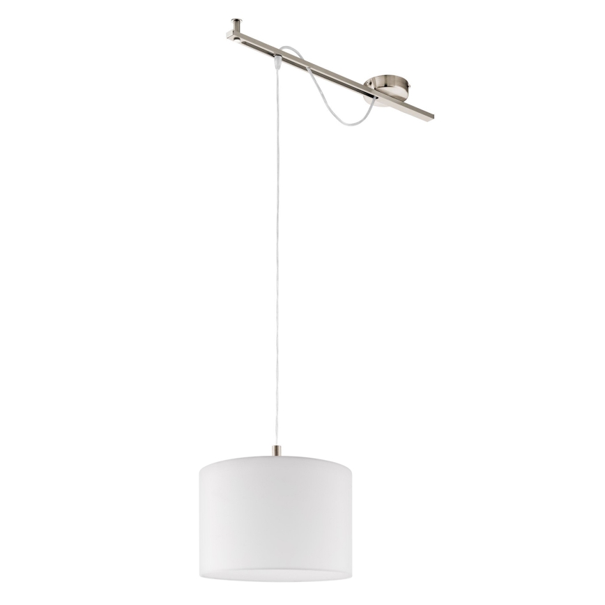 Eglo - LED  Lestenec na vrvici CALCENA 1xE27/60W/230V mat krom/bela