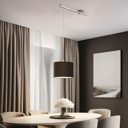Eglo - LED Lestenec na vrvici CALCENA 1xE27/60W/230V krom/rjava
