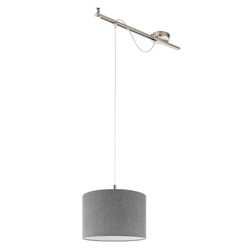 Eglo - LED Lestenec na vrvici CALCENA 1xE27/60W/230V krom/siva