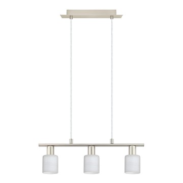 Eglo - LED Lestenec na vrvici MY CHOICE 3xE14/4W/230V mat krom/bela
