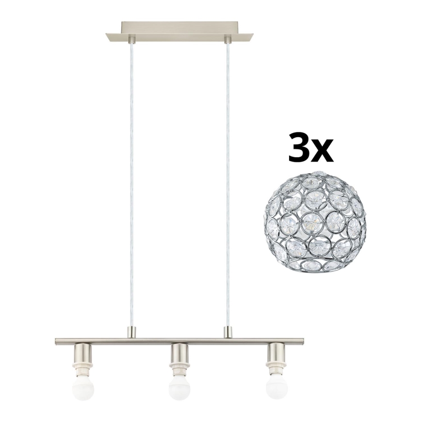Eglo - LED Lestenec na vrvici MY CHOICE 3xE14/4W/230V mat krom
