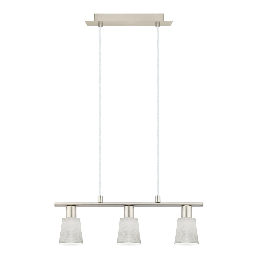 Eglo - LED Lestenec na vrvici MY CHOICE 3xE14/4W/230V mat krom/krem barva