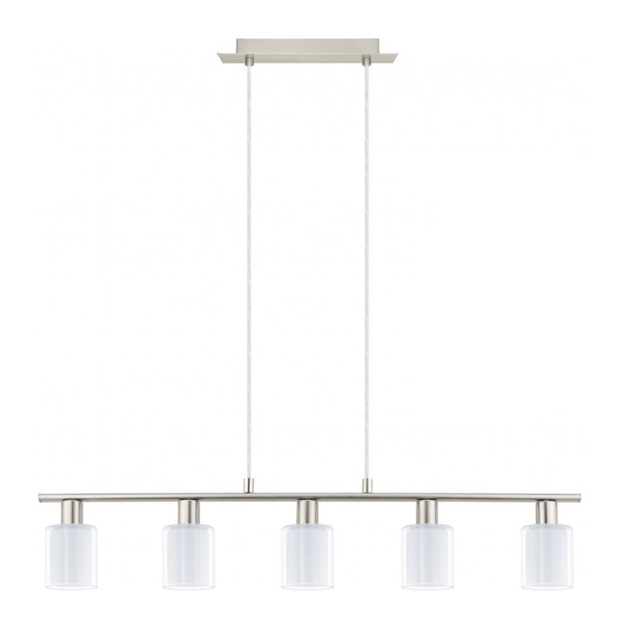 Eglo - LED Lestenec na vrvici MY CHOICE 5xE14/4W/230V mat krom/bela