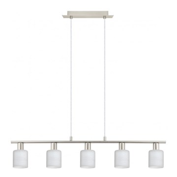 Eglo - LED Lestenec na vrvici MY CHOICE 5xE14/4W/230V mat krom/bela