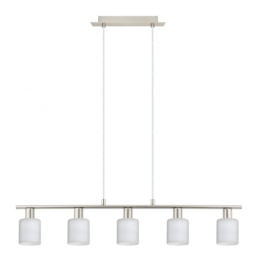 Eglo - LED Lestenec na vrvici MY CHOICE 5xE14/4W/230V mat krom/bela