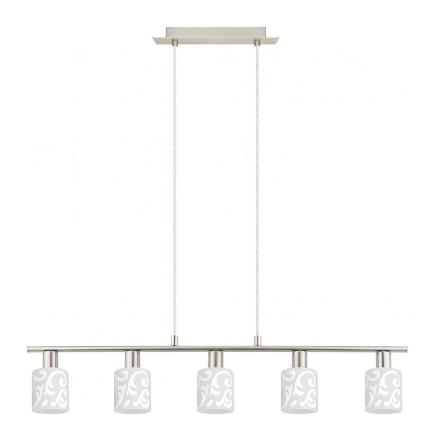 Eglo - LED Lestenec na vrvici MY CHOICE 5xE14/4W/230V mat krom/bela