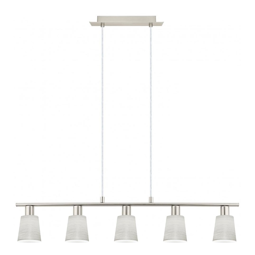Eglo - LED Lestenec na vrvici MY CHOICE 5xE14/4W/230V mat krom/krem barva