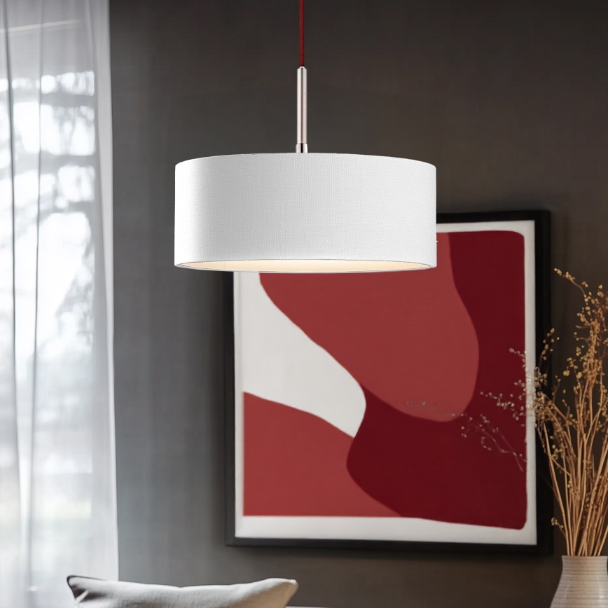 Eglo - LED Lestenec na vrvici TUNJA 1xE27/60W/230V bela