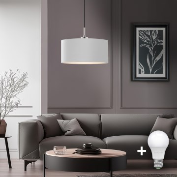 Eglo - LED Lestenec na vrvici TUNJA 1xE27/60W/230V bela