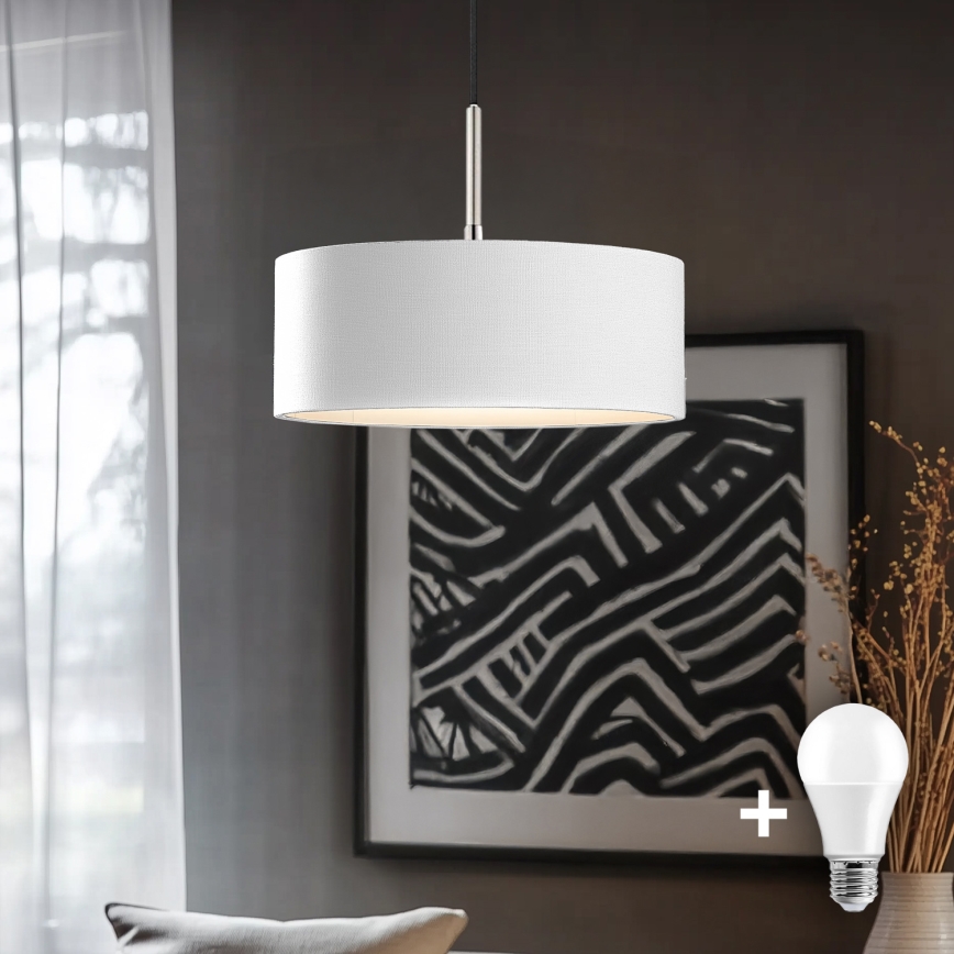 Eglo - LED Lestenec na vrvici TUNJA 1xE27/60W/230V bela