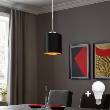 Eglo - LED Lestenec na vrvici TUNJA 1xE27/60W/230V črna