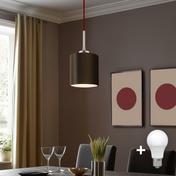 Eglo - LED Lestenec na vrvici TUNJA 1xE27/60W/230V rjava