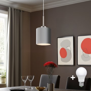 Eglo - LED Lestenec na vrvici TUNJA 1xE27/60W/230V siva