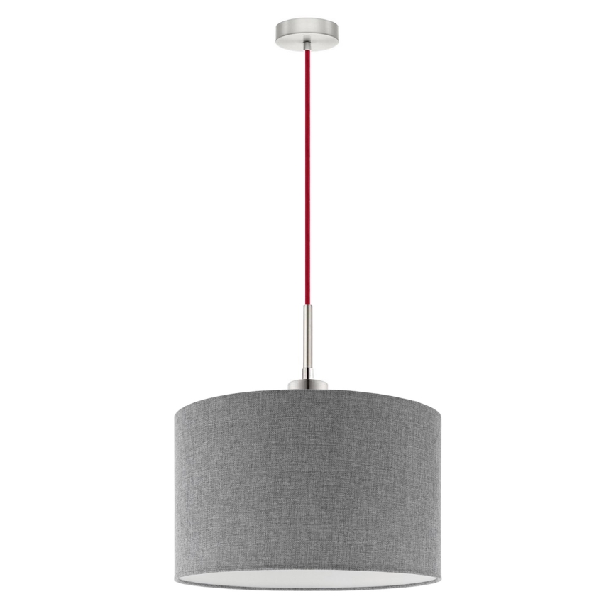 Eglo - LED Lestenec na vrvici TUNJA 1xE27/60W/230V siva