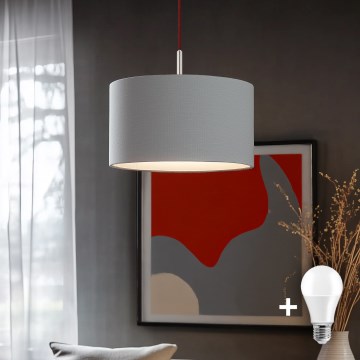Eglo - LED Lestenec na vrvici TUNJA 1xE27/60W/230V siva