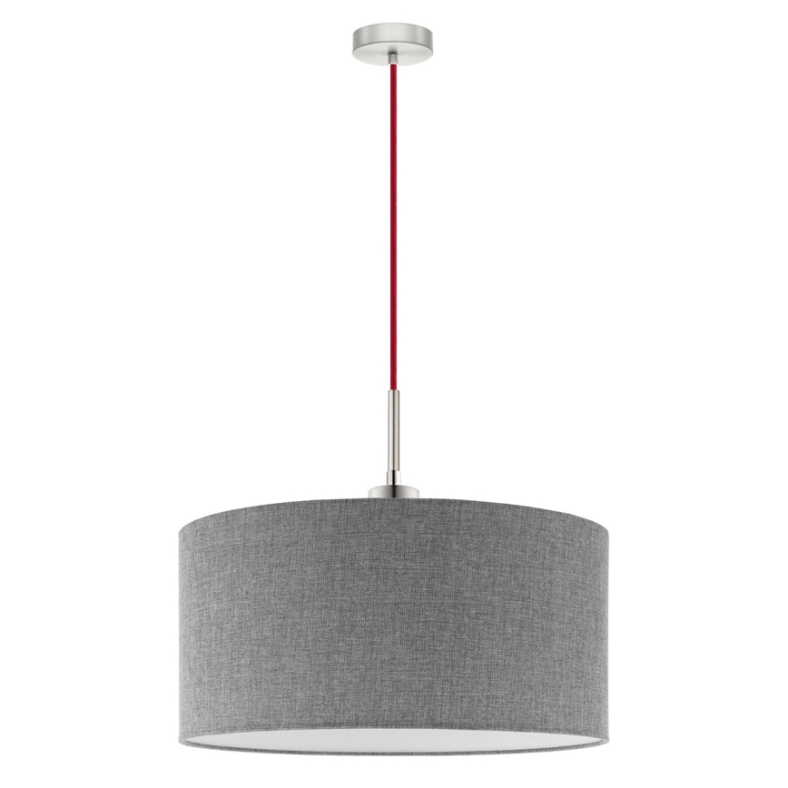 Eglo - LED Lestenec na vrvici TUNJA 1xE27/60W/230V siva