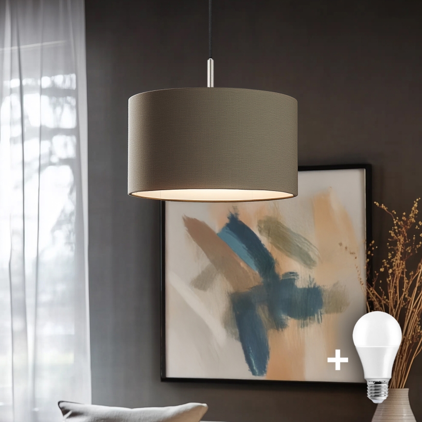 Eglo - LED Lestenec na vrvici TUNJA 1xE27/60W/230V taupe