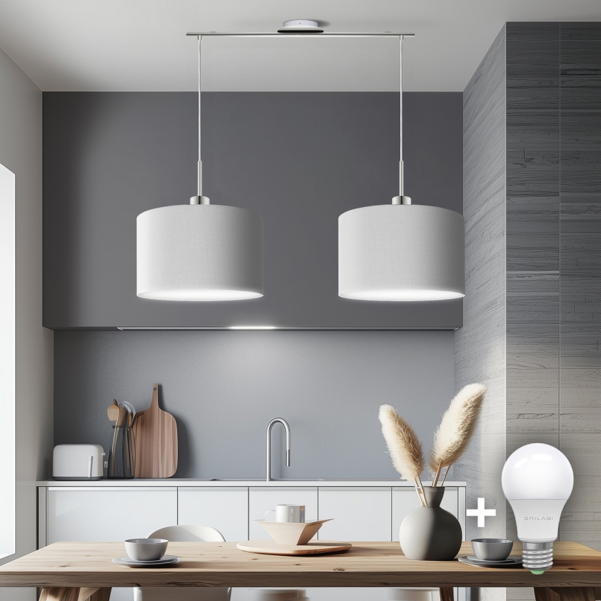 Eglo - LED Lestenec na vrvici TUNJA 2xE27/60W/230V bela