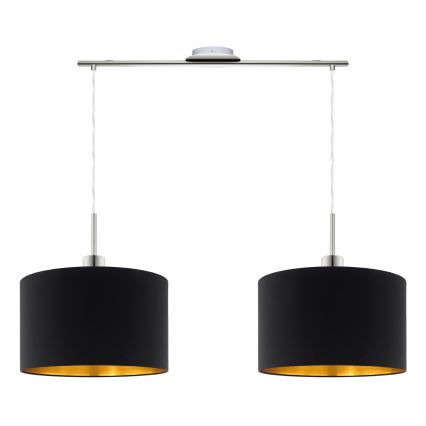 Eglo - LED Lestenec na vrvici TUNJA 2xE27/60W/230V črna