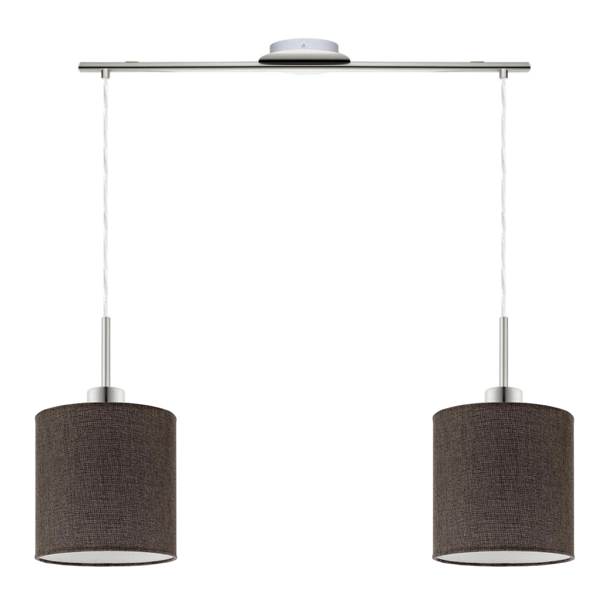 Eglo - LED Lestenec na vrvici TUNJA 2xE27/60W/230V rjava
