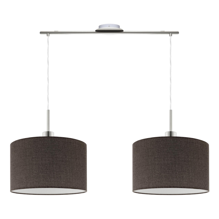 Eglo - LED Lestenec na vrvici TUNJA 2xE27/60W/230V rjava